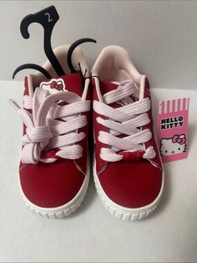 Hello Kitty Red and Pink Kids Lace-Up Sneakers